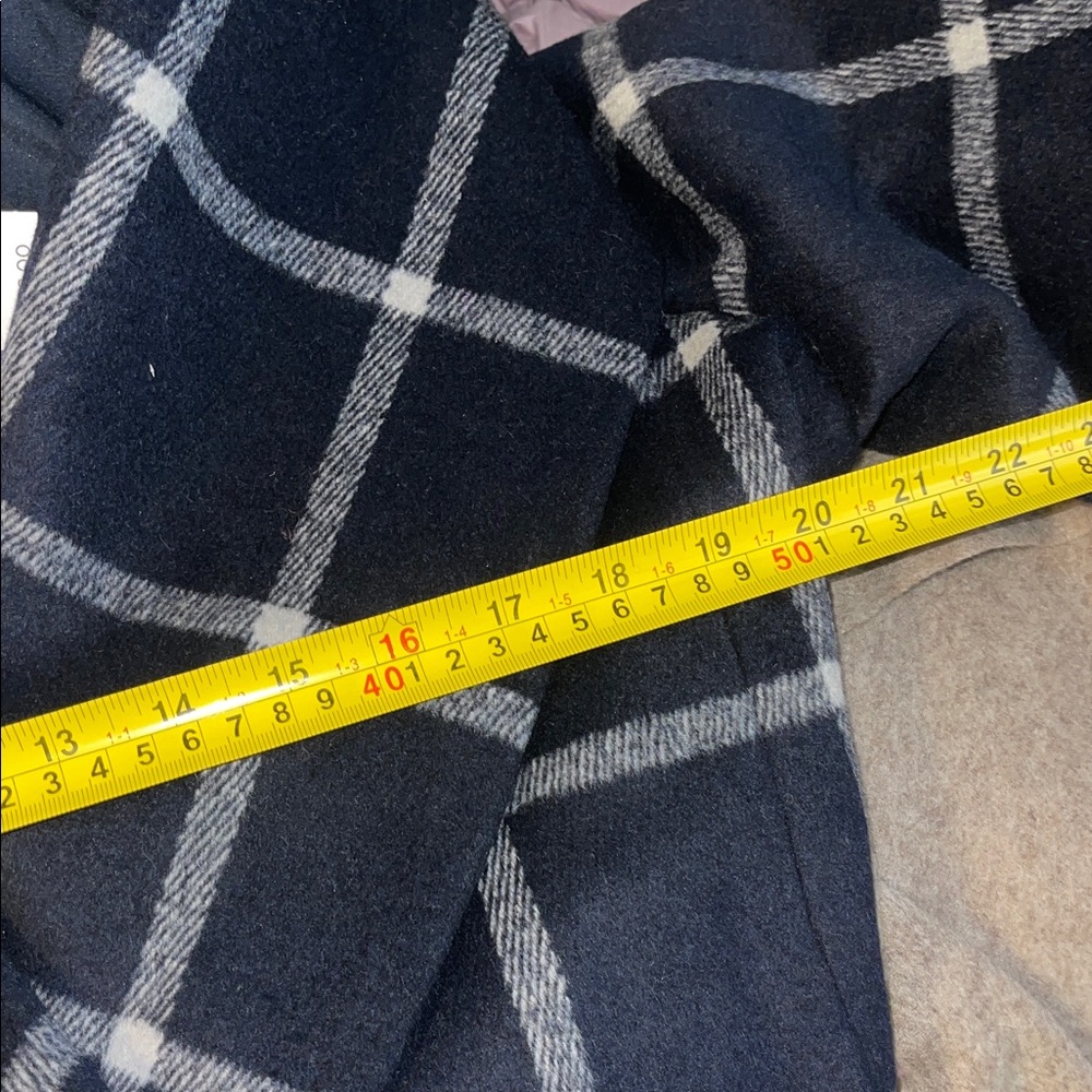 Ann Taylor Navy Plaid Trench Coat - Picture 12 of 12